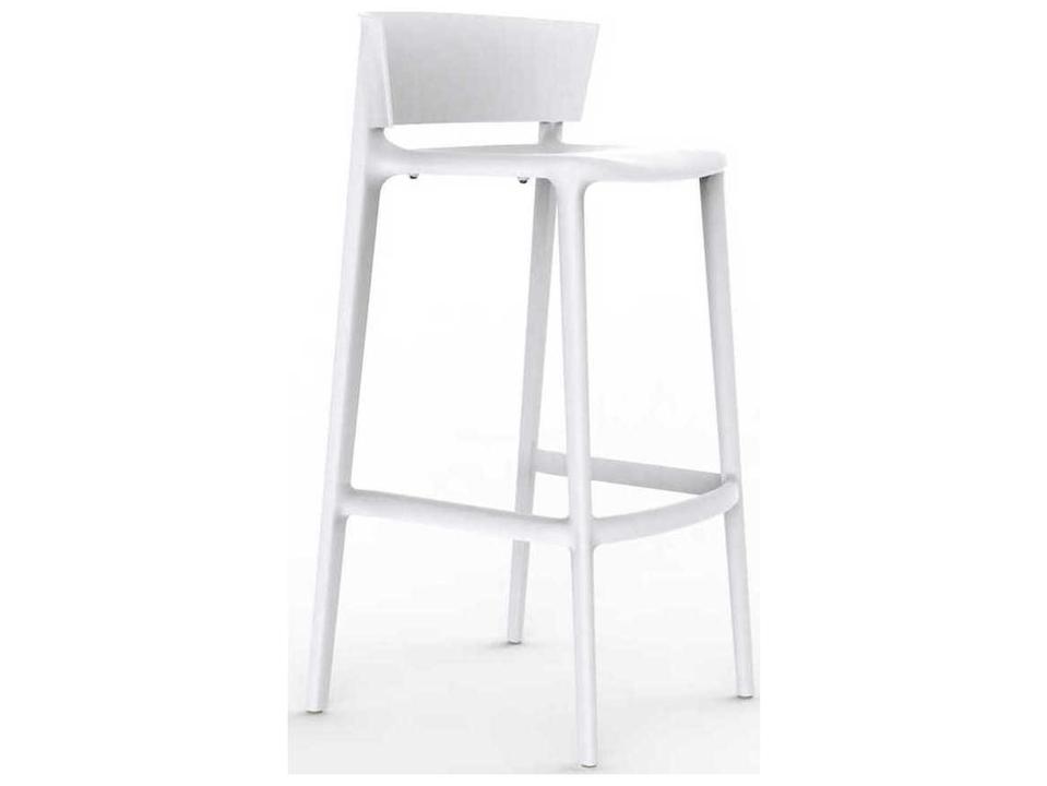 Africa White Matte Resin Bar Stool Set of 4