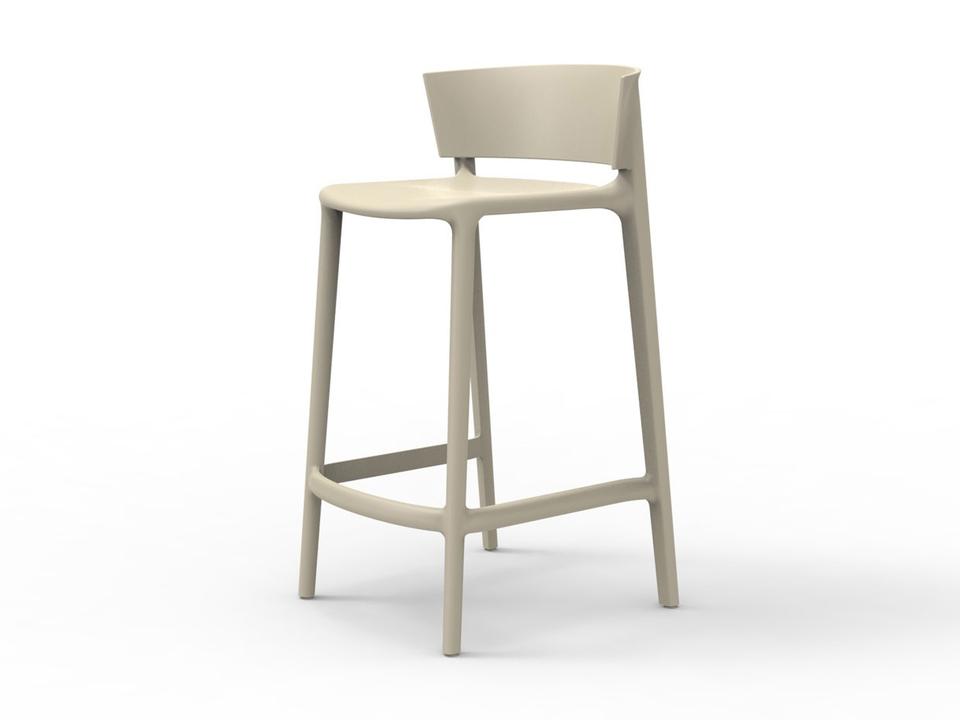 Africa Ecru Matte Resin Counter Stool Set of 4