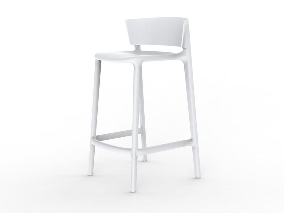 Africa White Matte Resin Counter Stool Set of 4