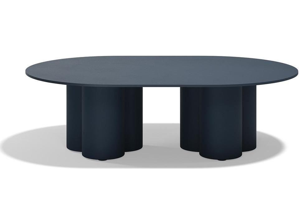 Mel Hpl Blue Polypropylene Oval Coffee Table