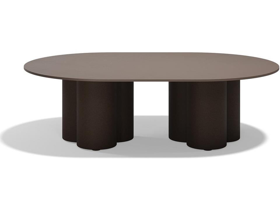 Mel Hpl Brown Polypropylene Oval Coffee Table