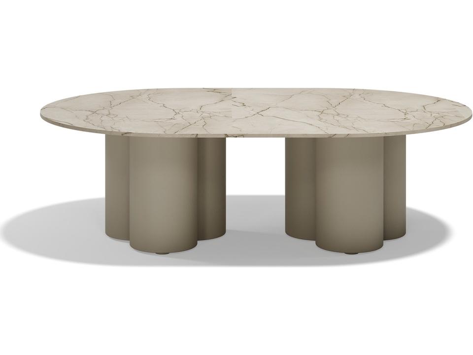 Mel Hpl Ecru Polypropylene Oval Coffee Table