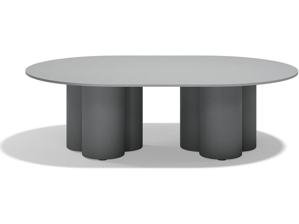 Mel Hpl Gray Polypropylene Oval Coffee Table
