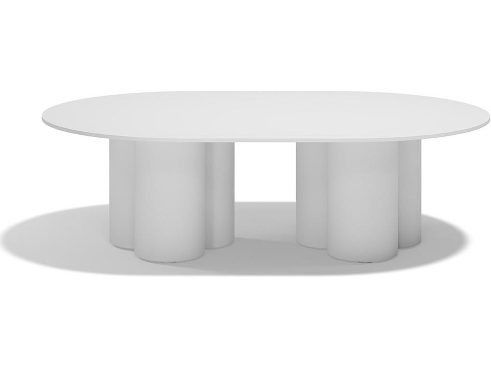 Mel Hpl White Polypropylene Oval Coffee Table