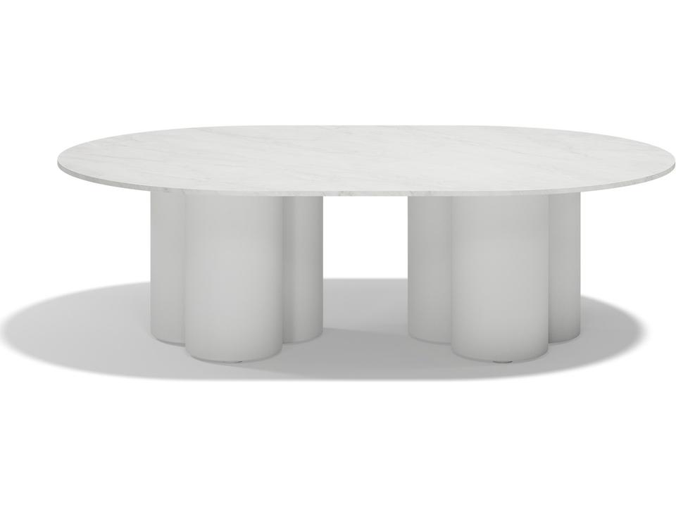 Mel Hpl White Polypropylene Oval Coffee Table