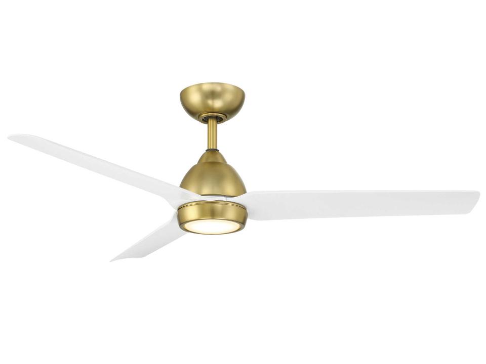 Mocha 54 Inch Smart Ceiling Fan with LED Light Soft Brass