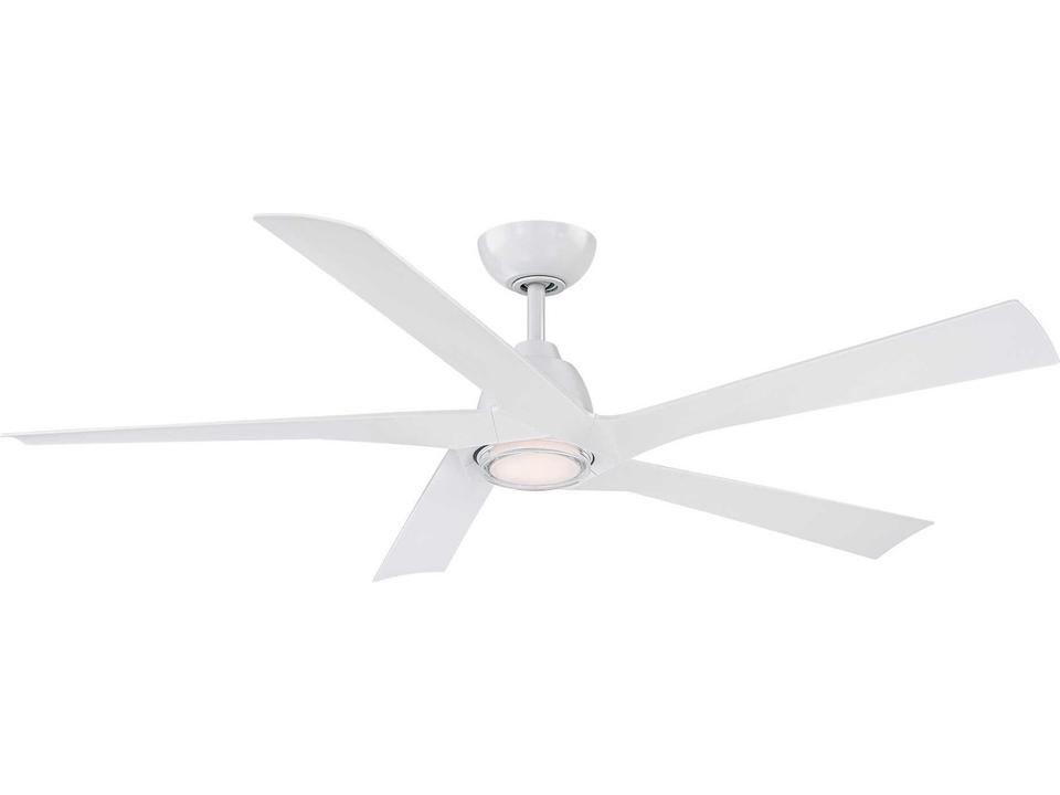 Zeke 60-Inch 5-Blade Smart LED Ceiling Fan in Matte White