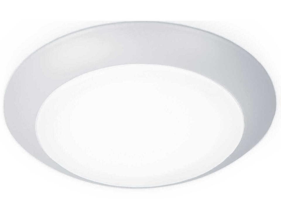 Disc LED Flush Mount Convertible Ceiling Light in White