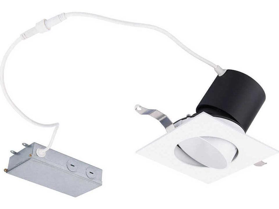 Patriot 3-Inch Square Adjustable LED Recessed Light in White with 5-CCT Selectable Die-Cast Aluminum Trim