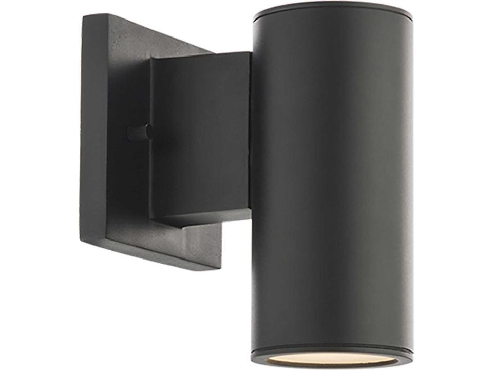 Cylinder 1-Light Outdoor Wall Light in Black