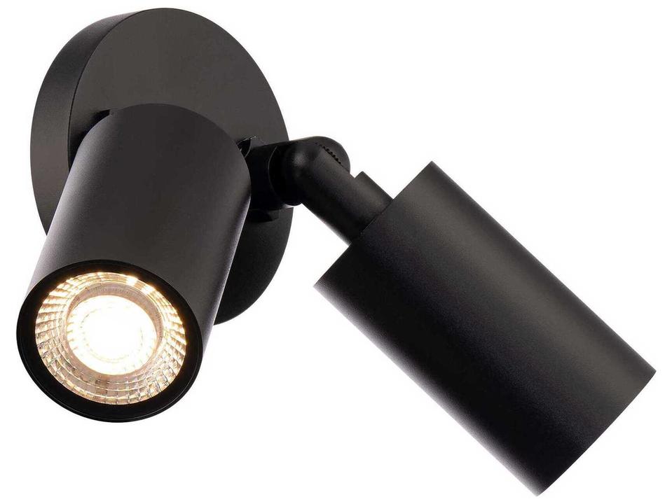 Cylinder 2-Light LED Wall Sconce in Black with Adjustable Die-Cast Aluminum Heads