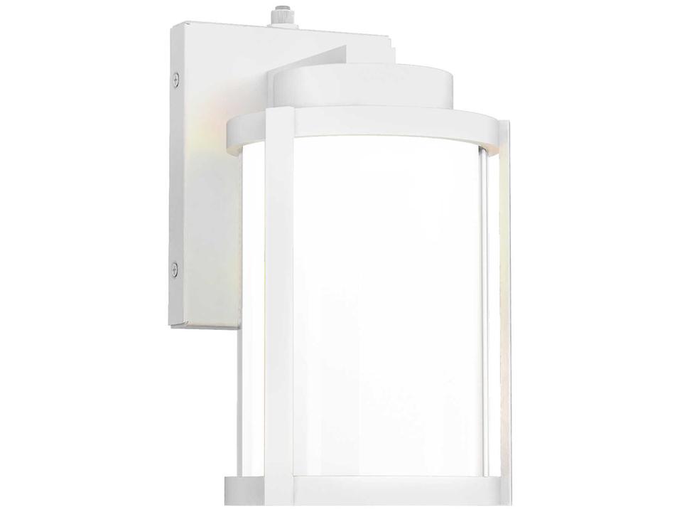 Lantern 1-Light LED Outdoor Wall Sconce in White