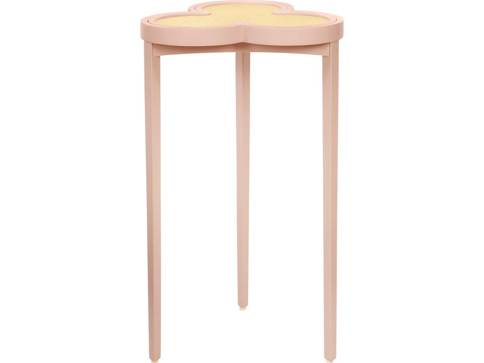 Dylan Clover Cigar Table with Reversible Top in Matte Pink Lacquer