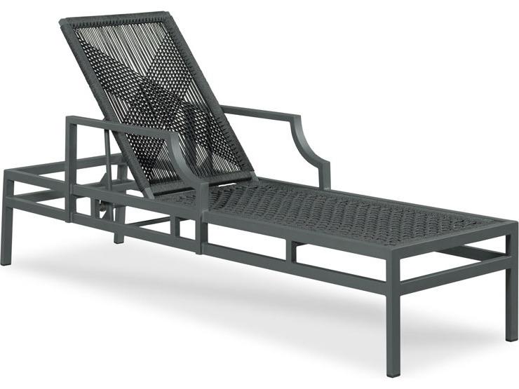 Bellevue Outdoor Reclining Chaise Lounge with Dark Gray Cushion