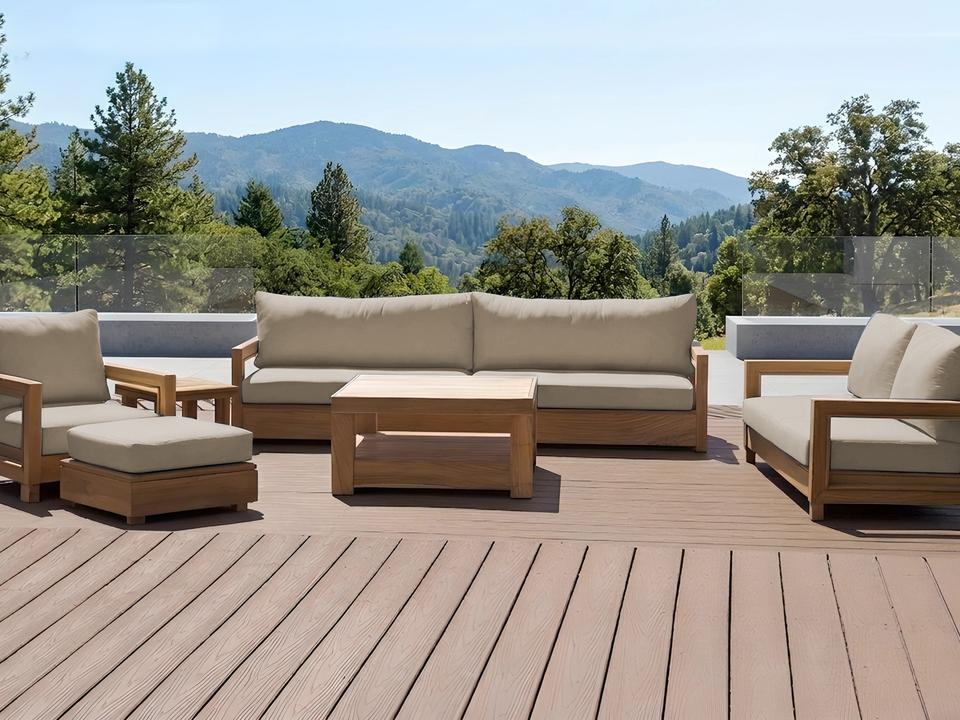 6 pc Chatsworth Teak Deluxe Sofa Deep Seating Set with 36" Coffee Table