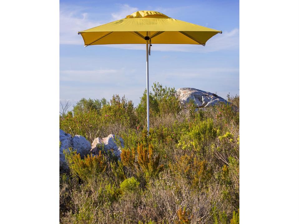 Mistral 6.6-Foot Square Pulley Lift Outdoor Market Umbrella