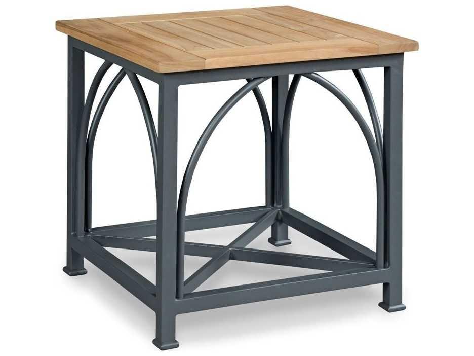 Jupiter Natural Teak / Graphite Gray Aluminum Square End Table