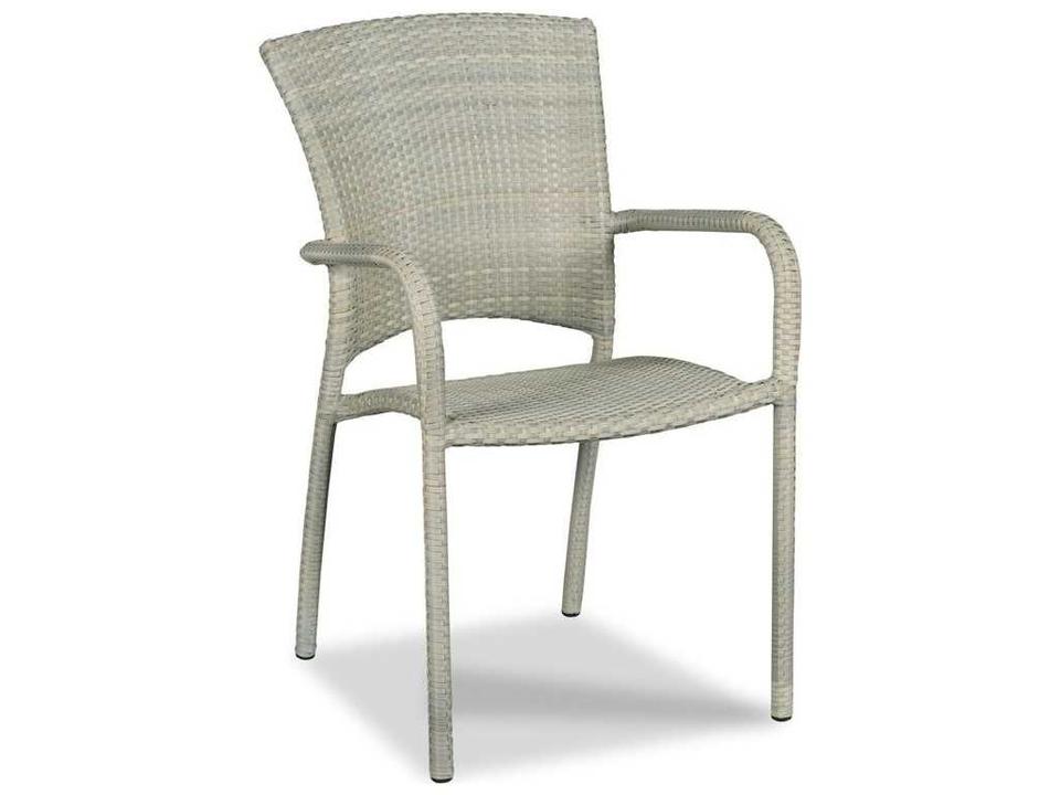 Cafe Floral Gray Aluminum Wicker Dining Chair