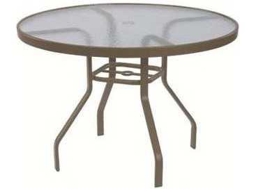 Windward Glass Top Tables 36-Inch Round Aluminum Dining Table