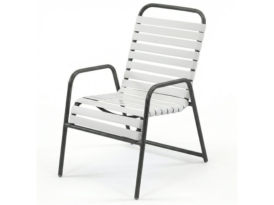Country Club Aluminum Strap Stacking Dining Arm Chair