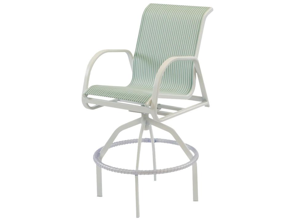 Ocean Breeze Sling Aluminum Swivel Outdoor Patio Bar Chair