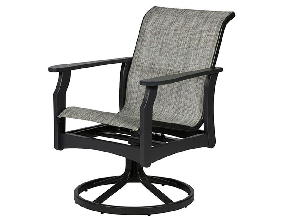 Covina Sling MGP Arm Swivel Rocker Patio Dining Chair