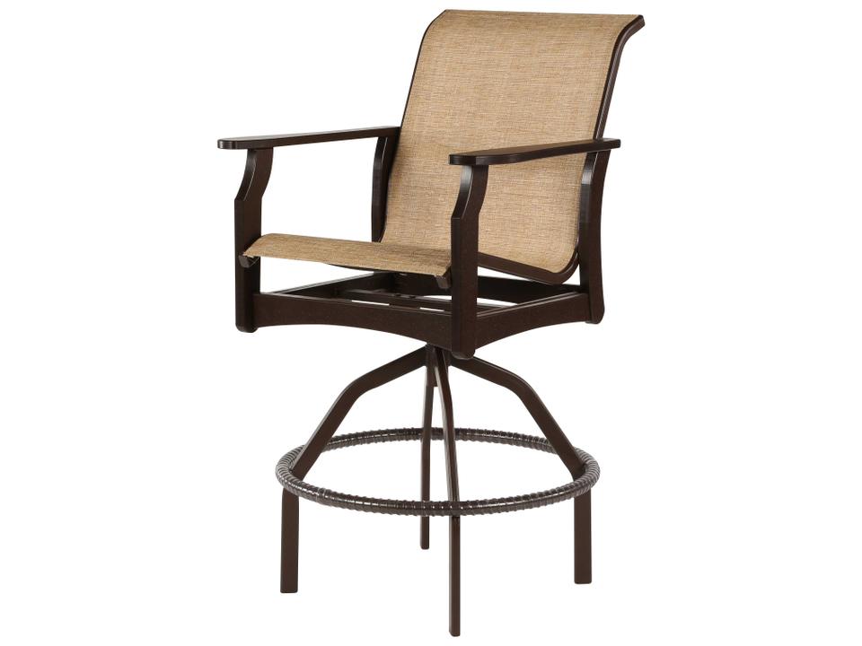 Covina Sling Mgp Swivel Patio Bar Chair