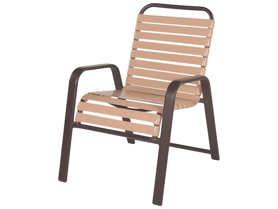 Anna Maria Strap Aluminum Stacking Dining Chair