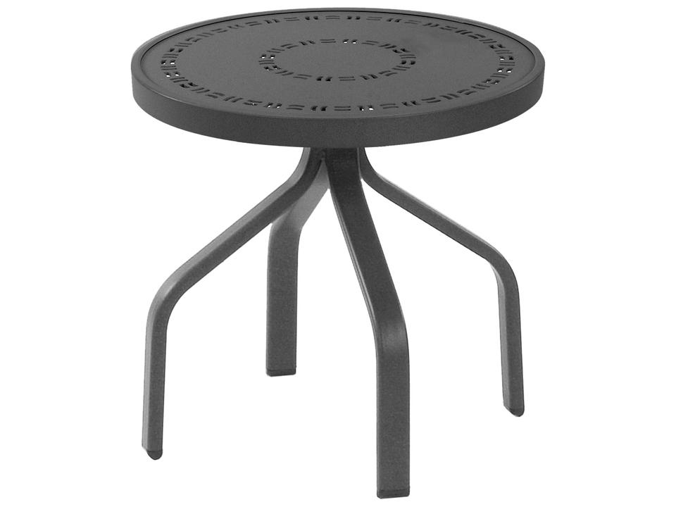 Mayan 18-Inch Round Punched Aluminum Side Table