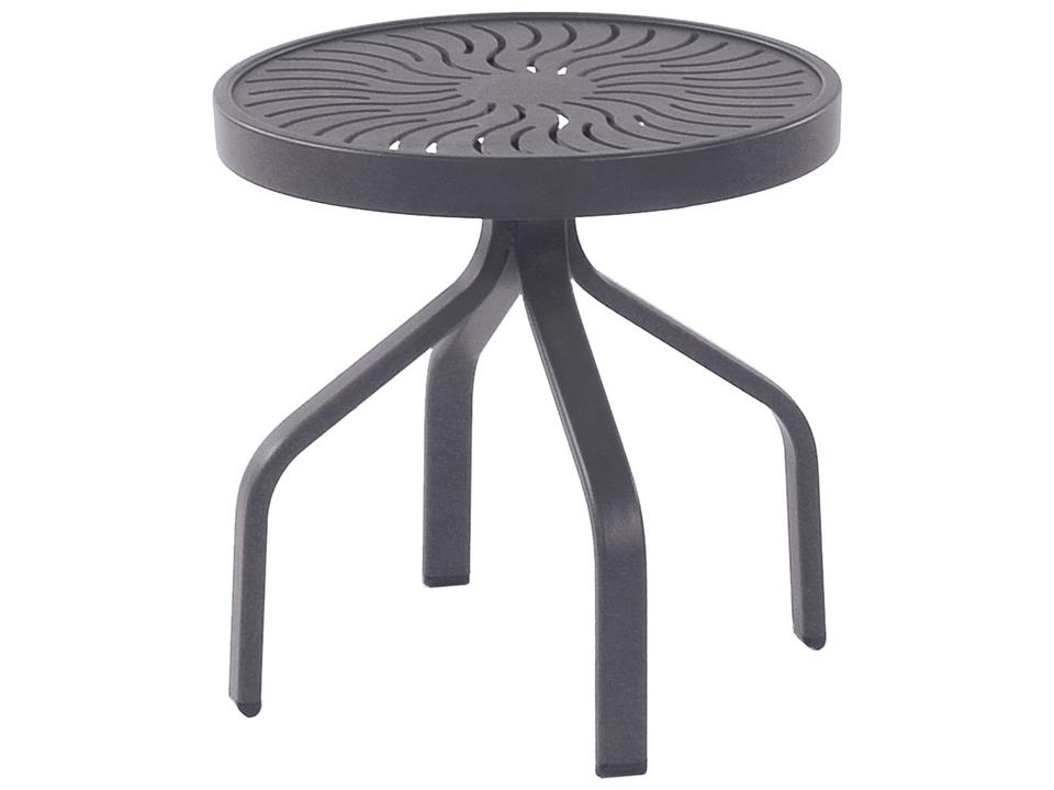 Sunburst Punched Aluminum Round Patio Side Table