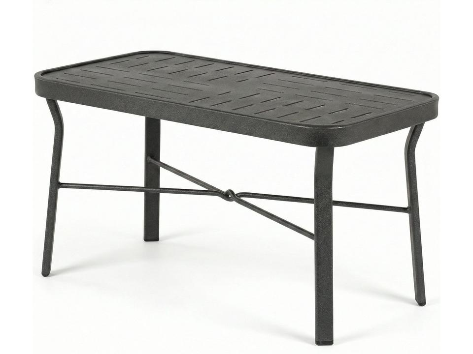 Napa Punched Aluminum Rectangular Patio Coffee Table