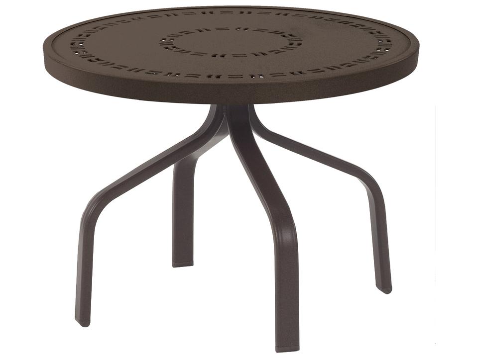 Mayan 24 Inch Round Punched Aluminum Side Table