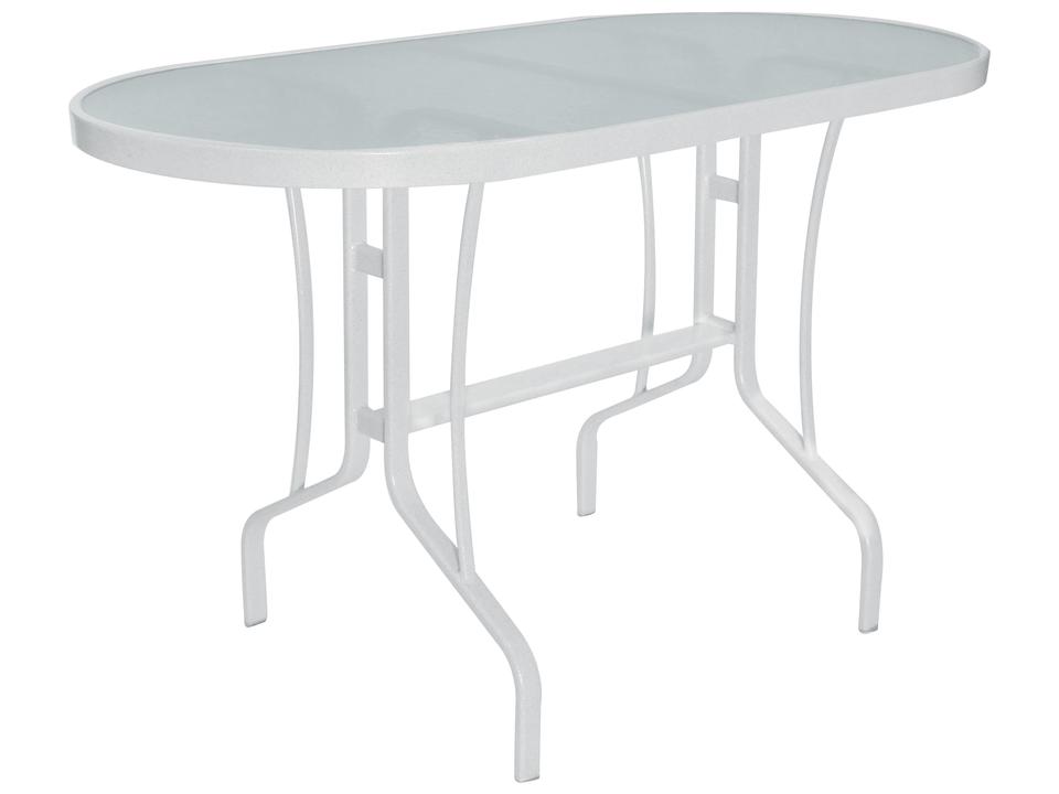 Glass Top Aluminum Oval Balcony Counter Table