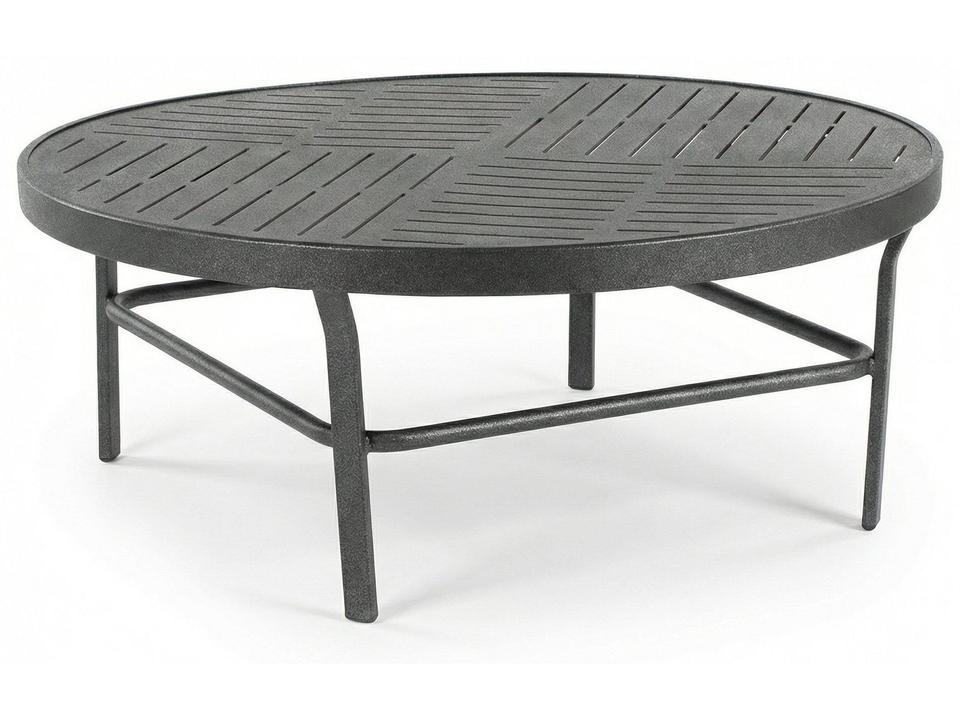 Napa Punched Aluminum Aluminum Round Outdoor Patio Conversation Table