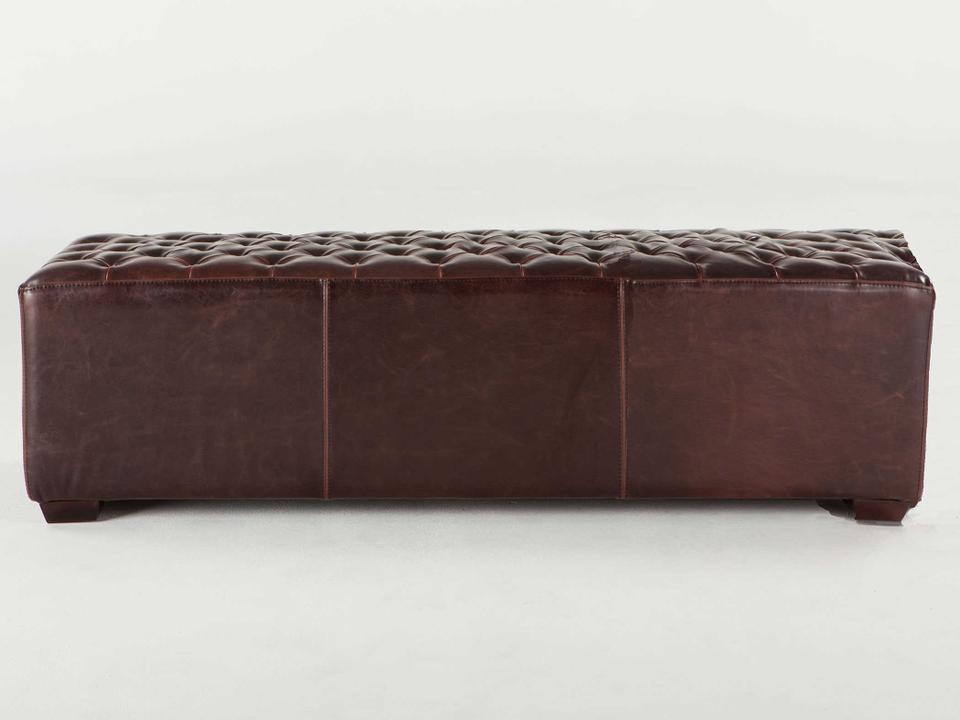 Arabella Antique Bronze Brown Leather Accent Bench