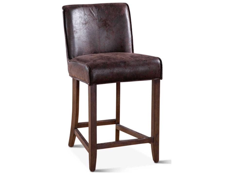 Avery Natural Leather Birch Wood Counter Stool