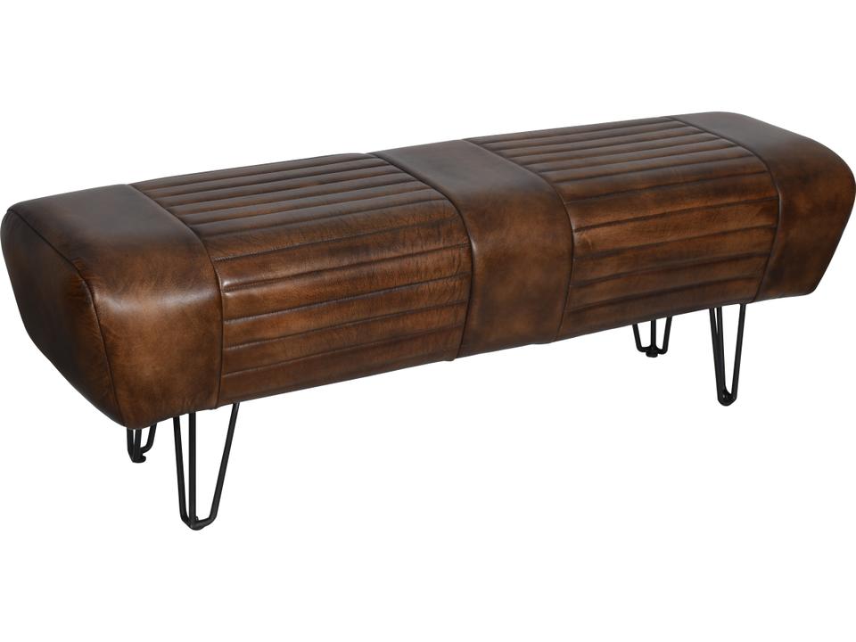Brisbane Hand Washed Brown Leather Accent Bench