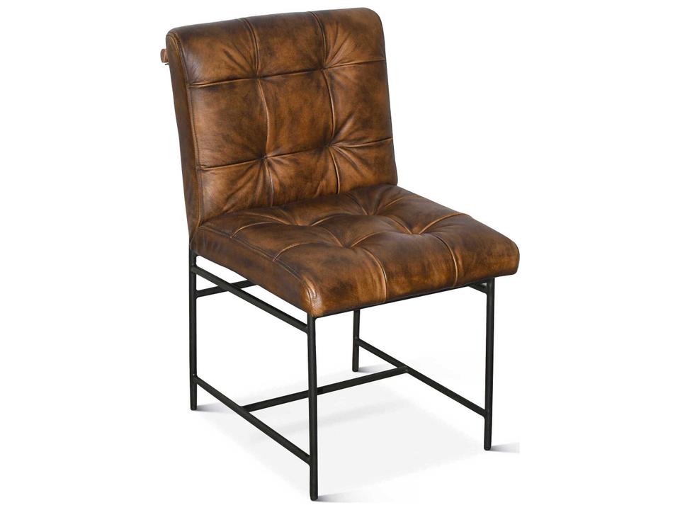 Brisbane Brown Leather Side Dining Chair