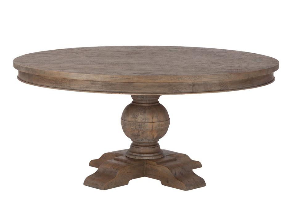 Chatham Downs 72-Inch Round Dining Table in Weathered Teak