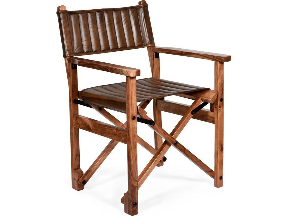Galway Mid-Century Modern Leather Arm Dining Chair in Antique Whiskey