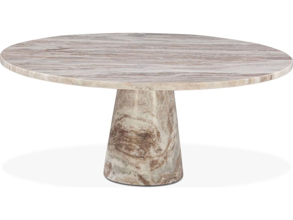Giza 38-Inch Round Coffee Table in Brown Toronto Marble