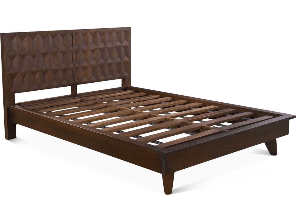 Lisbon King Platform Bed in Royal Brown Mango Wood