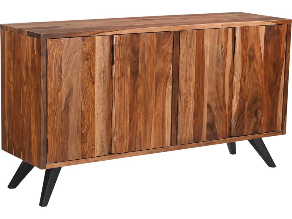 Rosewood 62-Inch Sideboard in Natural Sheesham and Matte Black