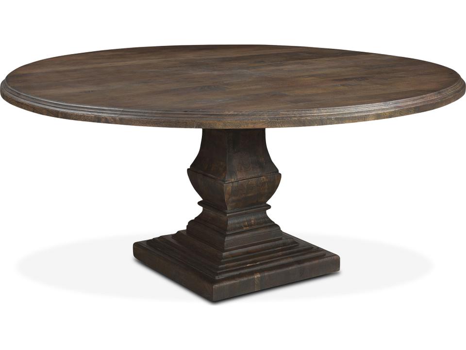 Toulon 72-Inch Round Dining Table in Weathered Mango Wood