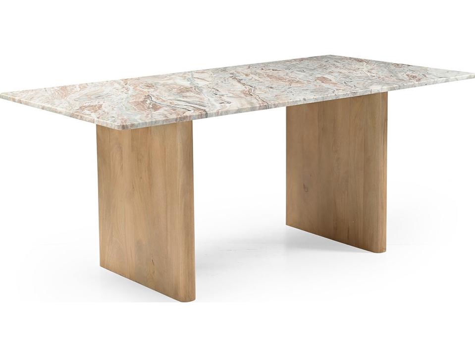 Vero Rectangular Marble Light Mango Dining Table