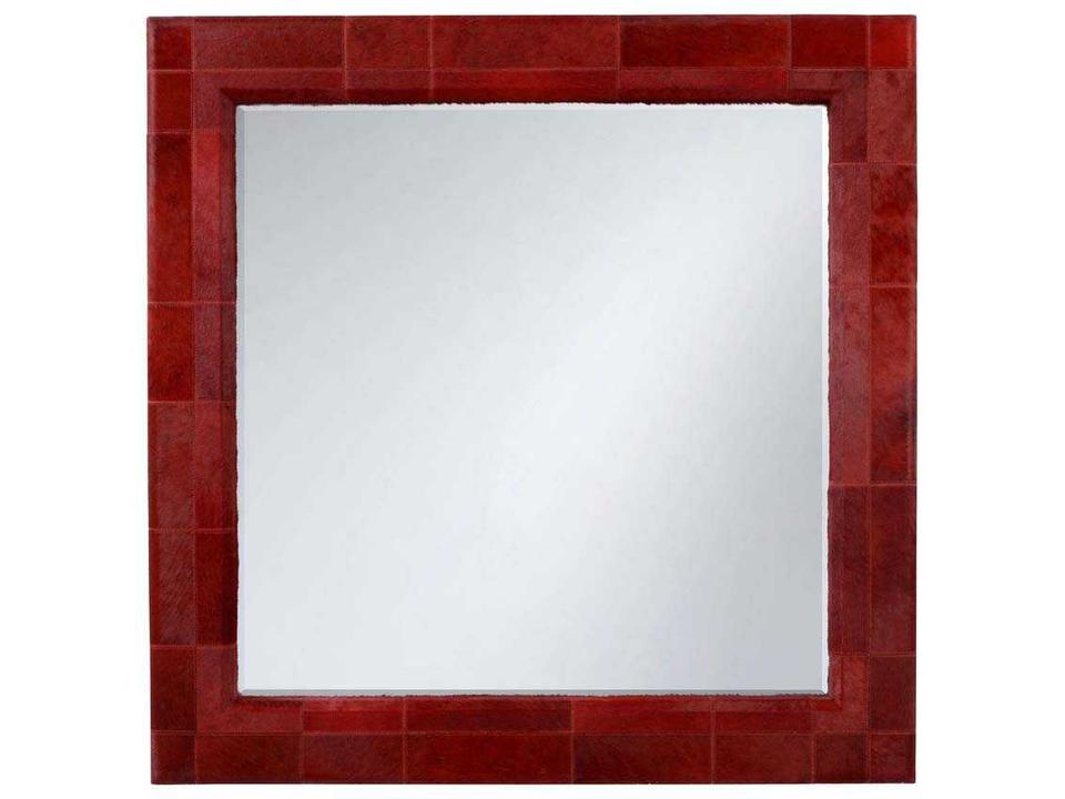 Taurus 54 Inch Square Wall Mirror in Red