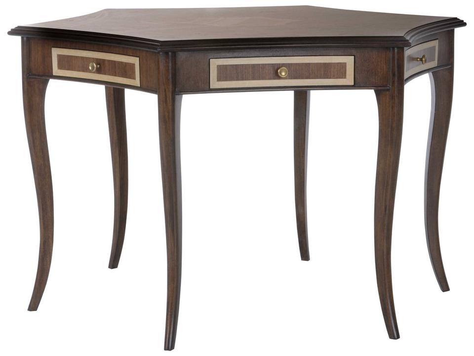 Game Collection Hexagonal Game Night Table in Brown
