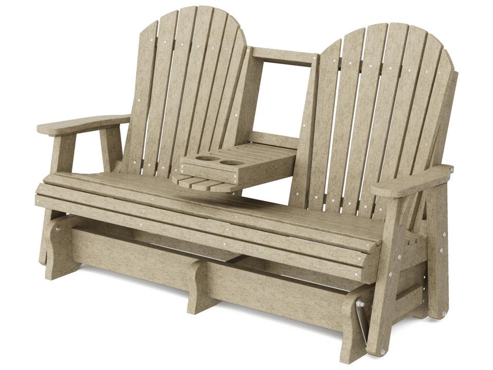 Heritage 2-Person Recycled Plastic Glider with Console in Multiple Colors