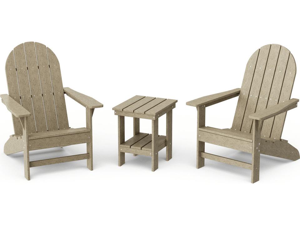 Freedom Recycled Plastic 3 Piece Traditional Adirondack Lounge Set