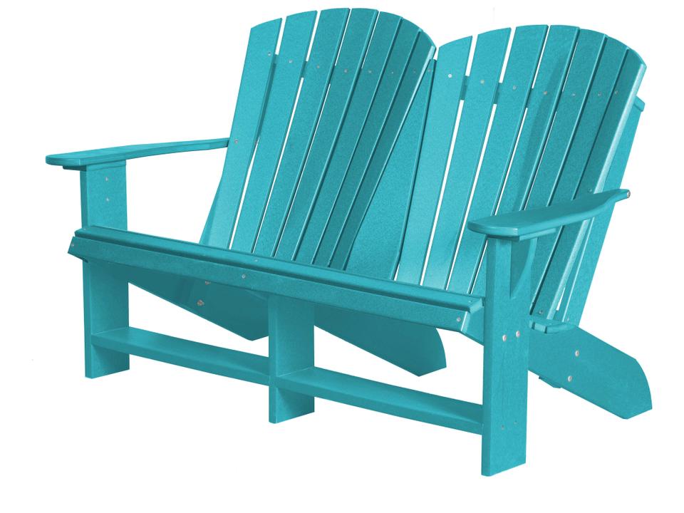 Heritage HDPE Plastic Outdoor Double Adirondack Loveseat